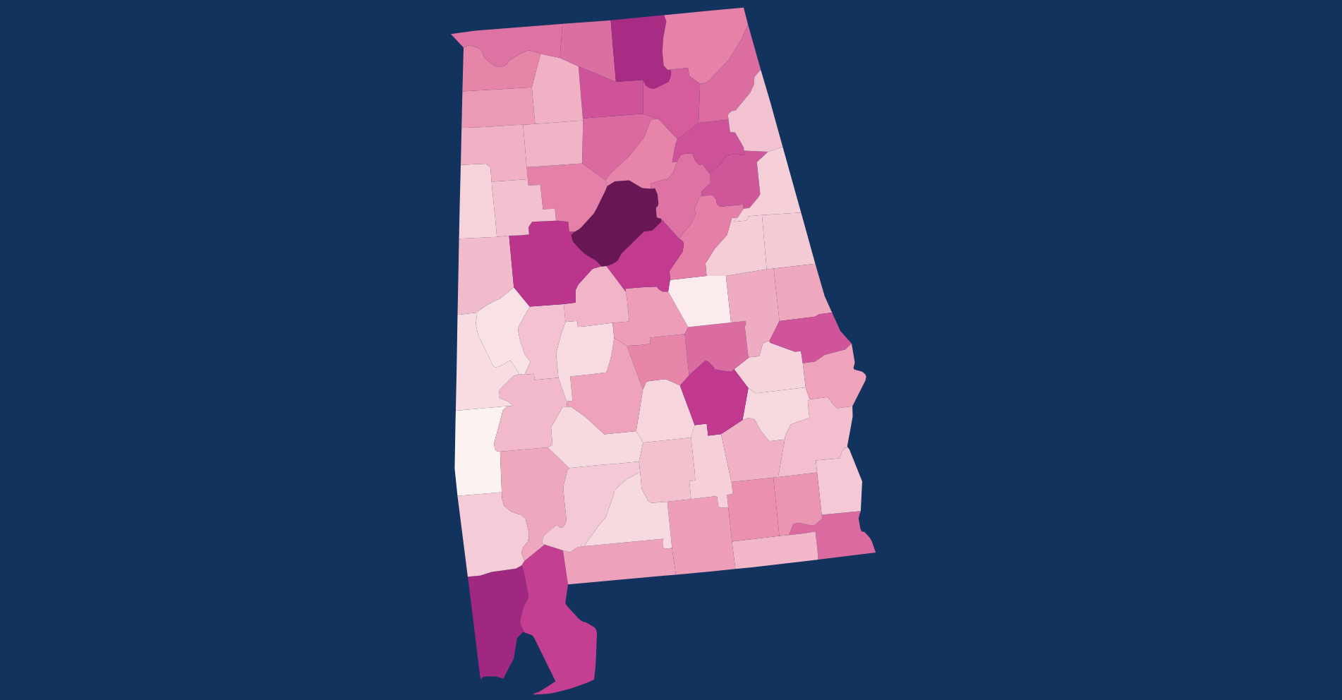 Alabama COVID Cases Map by County: All COVID-19 Statistics Updated Daily